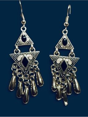 Silver-Tone Boho Chandelier Dangle Earrings